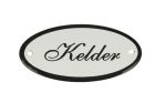 Plaque de porte ovale émaillée "Kelder" 100x50 mm