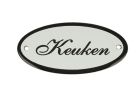 Plaque de porte ovale émaillée "Keuken" 100x50 mm