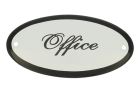 Plaque de porte ovale émaillée "Office" 100x50 mm