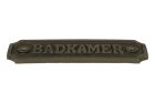 Plaque de porte en fer rectangulaire "Badkamer"115x36 mm