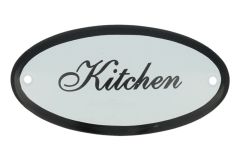 Geëmailleerd deurbordje "Kitchen" ovaal 100x50mm