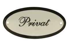 Plaque de porte ovale émaillée "Privat" 100x50 mm