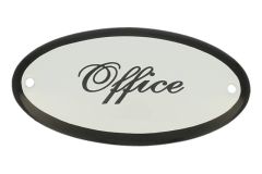 Geëmailleerd deurbordje "Office" ovaal 100x50mm