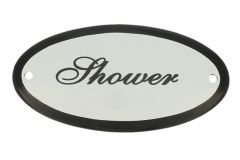 Geëmailleerd deurbordje "Shower" ovaal 100x50mm
