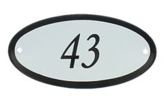 Numéro de rue forme ovale émaillé