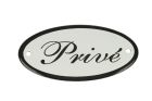 Plaque de porte ovale émaillée "Privé" 100x50 mm