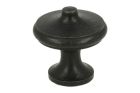 Bouton de meuble en fonte noire grand Ø 33 mm H34 mm