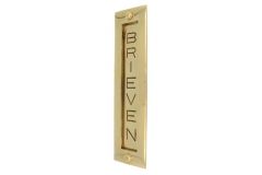 Brievenbus "BRIEVEN" staand model ongelakt messing