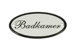 Geëmailleerd deurbordje "Badkamer" ovaal 100x50mm