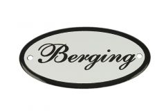 Geëmailleerd deurbordje "Berging" ovaal 100x50mm
