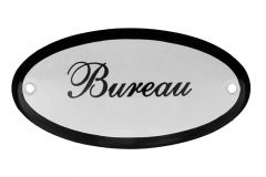 Plaque de porte ovale émaillée "Bureau" 100x50 mm
