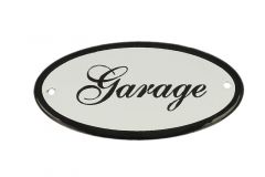 Plaque de porte ovale émaillée "Garage" 100x50 mm