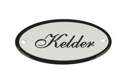 Geëmailleerd deurbordje "Kelder" ovaal 100x50mm