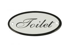 Geëmailleerd deurbordje "Toilet" ovaal 100x50mm