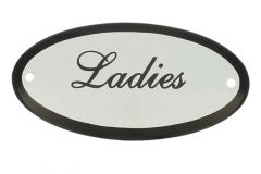 Geëmailleerd deurbordje "Ladies" ovaal 100x50mm