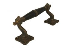 Deurgreep 160mm sierlijk model verkropt messing verouderd