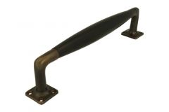 Deurgreep strak model 250mm messing verouderd ebbenhout
