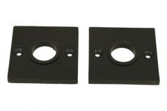 Rosace carrée revêtement en poudre Noir Ø trou 18 mm