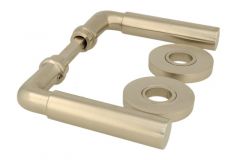 Deurklink "Frankfurter" matnikkel stel
