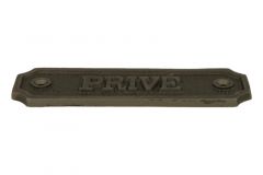 Plaque de porte en fer rectangulaire “Privé” 115x36 mm