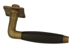 Enkele deurklink (1929) messing verouderd ebbenhout