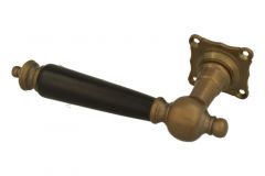 Enkele deurklink (1905) linkswijzend messing verouderd ebben