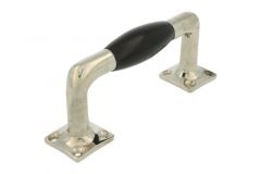 Handgreep strak model 130mm messing vernikkeld bakeliet