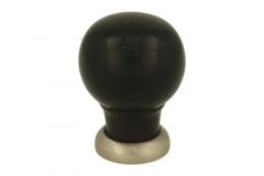 Bouton de meuble bois d'ébène nickel satiné 39 mm H48 mm