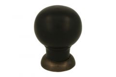 Bouton de meuble bois d'ébène laiton patiné 39 mm H48 mm