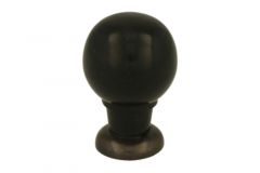 Bouton de meuble bois d'ébène laiton patiné 25 mm H39 mm