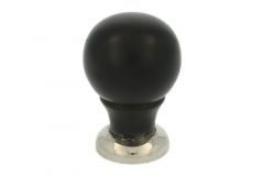 Bouton de meuble bois d'ébène laiton nickelé 25 mm H39 mm