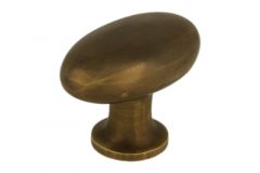 Bouton de meuble ovale laiton patiné 58x34xH40 mm