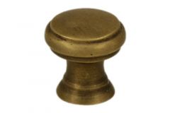 Bouton de meuble laiton patiné petit Ø 17 mm H17 mm