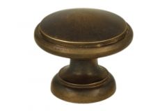 Bouton de meuble laiton patiné grand Ø 30 mm H26 mm