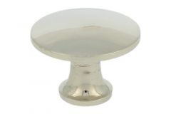 Bouton de meuble laiton nickelé medium Ø 27 mm H22 mm