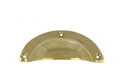 Poignée coquille coulée laiton poli 100x40 mm 70 gr
