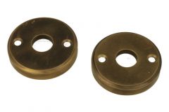 Rosace ronde en laiton patiné, paire (vis relieuse)