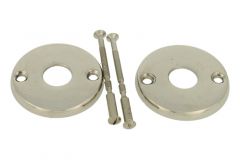 Stel ronde patent rozetten messing vernikkeld tbv TM-400 n*
