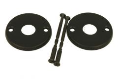 Stel ronde patent rozetten messing zwart t.b.v. TM-400 z*