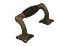 Schuifraamgreep 115mm strak model verkropt messing verouderd