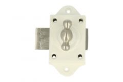 Slotje voor kast/raam/deur wit met matnikkel knop