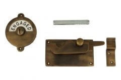 Vacant-Engaged slot 92×52mm messing verouderd