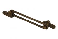 Valarm/raamschaar verouderd messing 120mm,Prijs per stuk