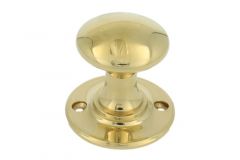 Ronde knop Ø40mm rozet Ø50mm in ongelakt messing