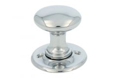 Voordeurknop rond klein chrome. Schroef vanaf binnenzijde