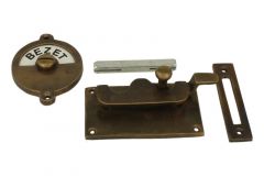 Verrou de porte de WC Vrij/Bezet en laiton patiné 92x52 mm