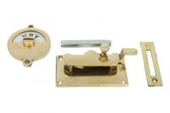 Verrou de porte de WC Vrij/Bezet 92x52 mm en laiton poli