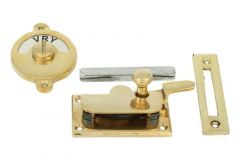Verrou de porte de WC Vrij/Bezet en laiton poli 70x39 mm