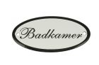 Geëmailleerd deurbordje "Badkamer" ovaal 100x50mm