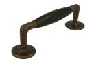 Poignée de porte 180 mm laiton patiné bakélite